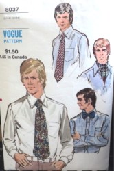 8037 VOGUE MALE ASCOT, BOW TIE, 4'',5'' TIE 2 WIDTHS PATTERN